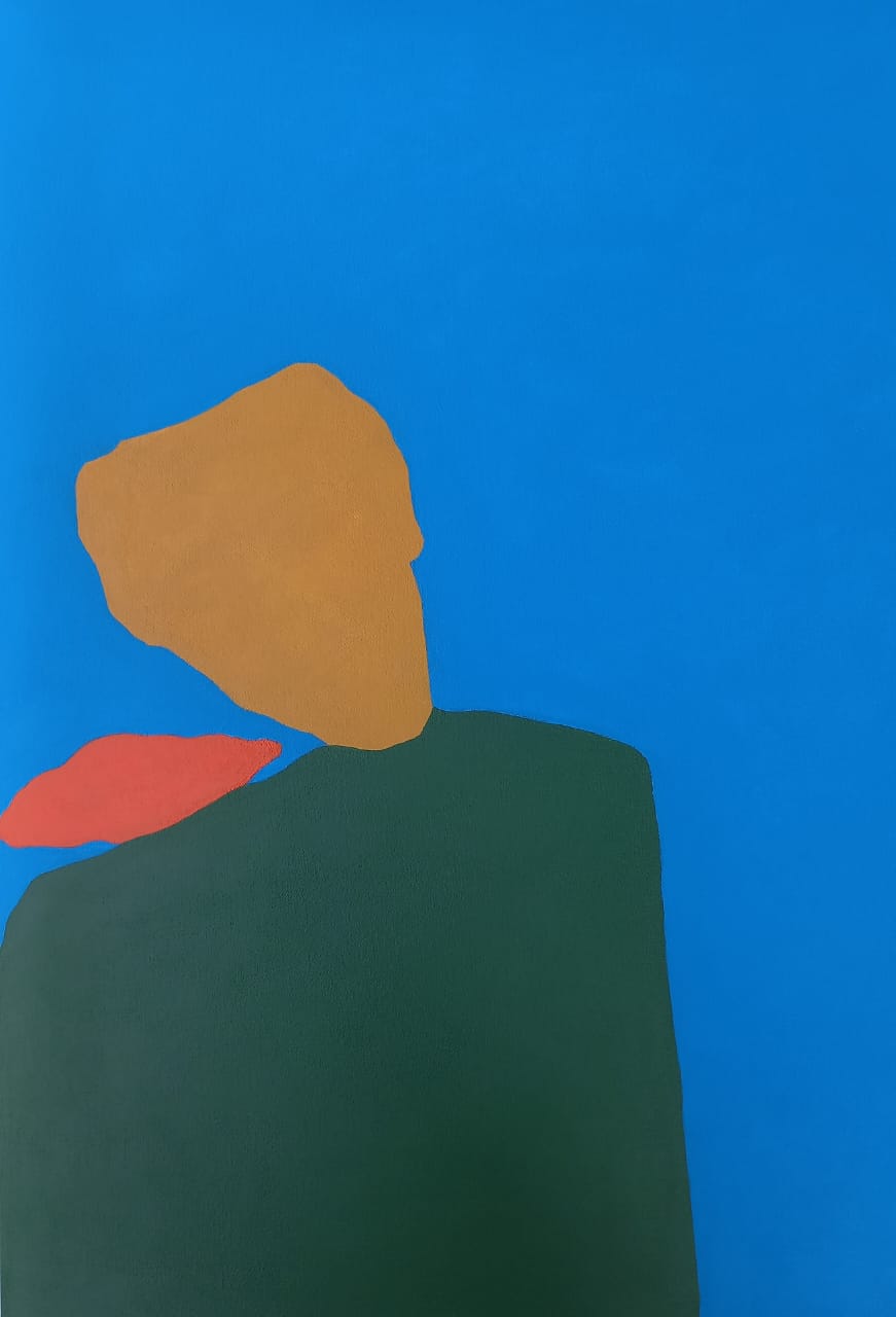 Sea, Figurative Painting by Faheem Abbas, Acrylic on Canvas, 17 x 24 inches.