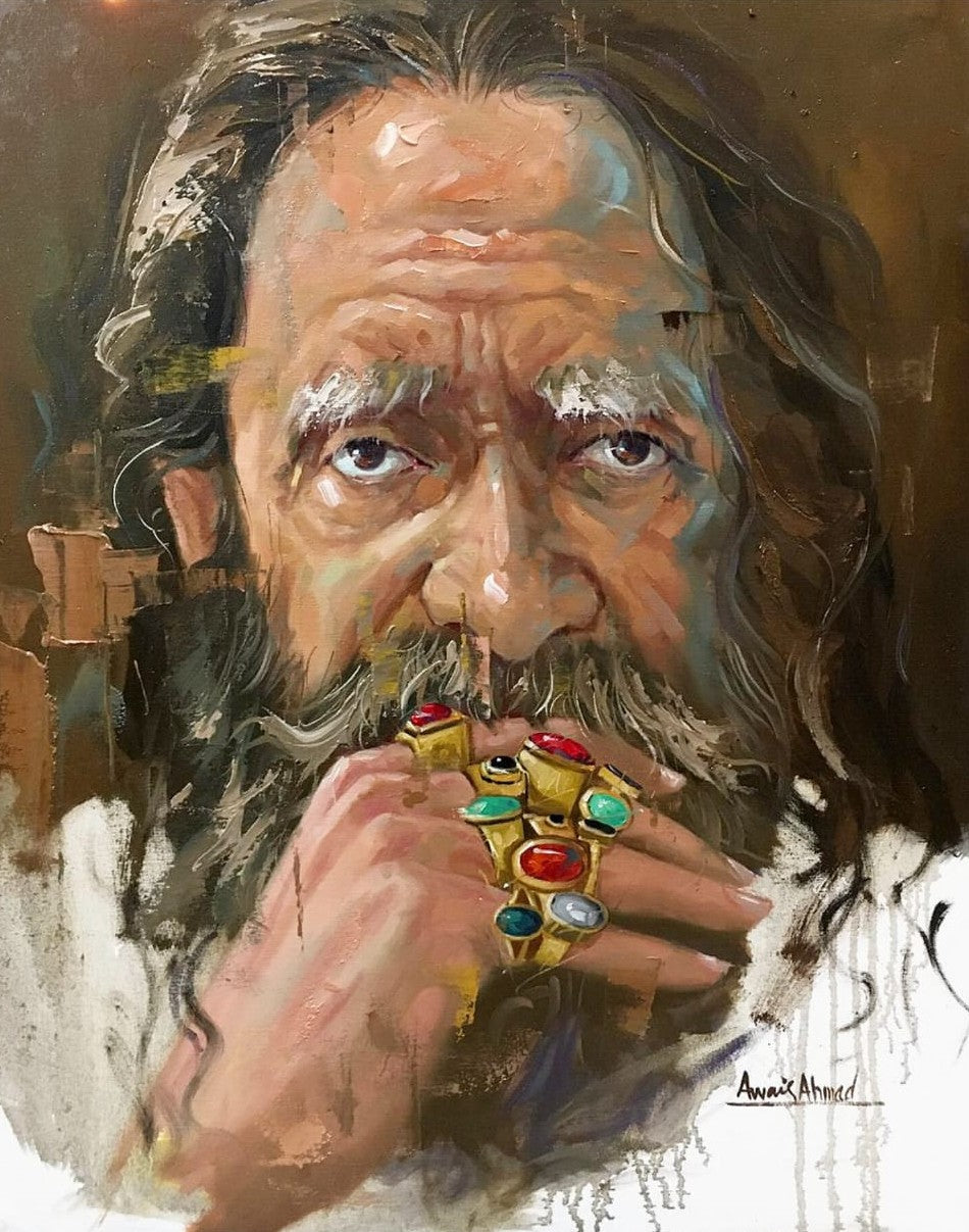Untitled, Portrait Painting by Awais Ahmed, Oil on Canvas, 20 x 30 inches.