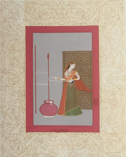 Untitled, Figurative Painting by Samreen Rehman, Gouache on Wasli, 10 x 12 inches