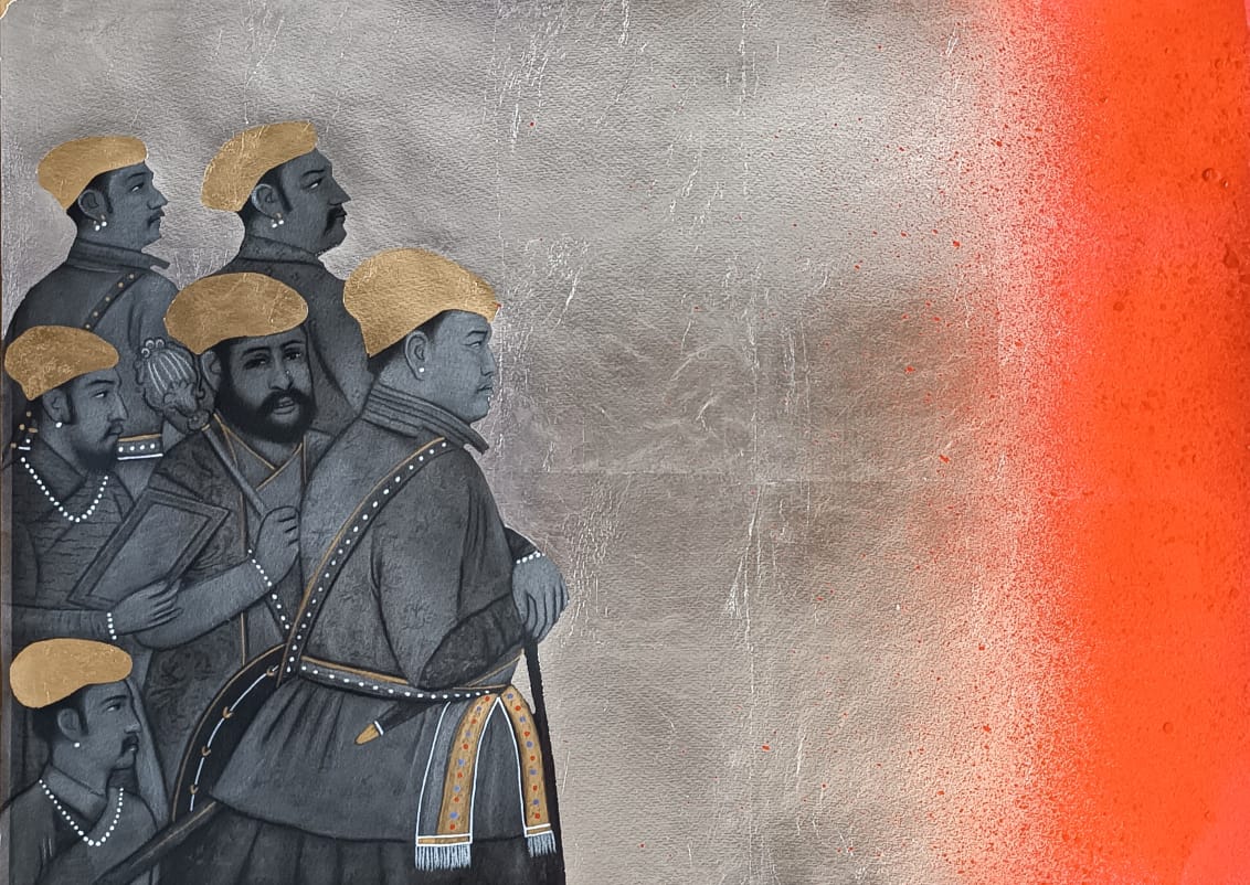 Untitled, Figurative Painting by Shamsuddin, Mixed Media on Paper, 29 x 22 inches