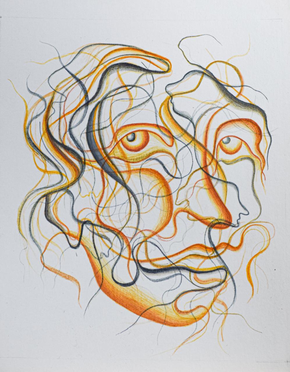 Untitled, Portrait by Ghalib Mirza, Gouache on Wasli, 6 x 6 inches