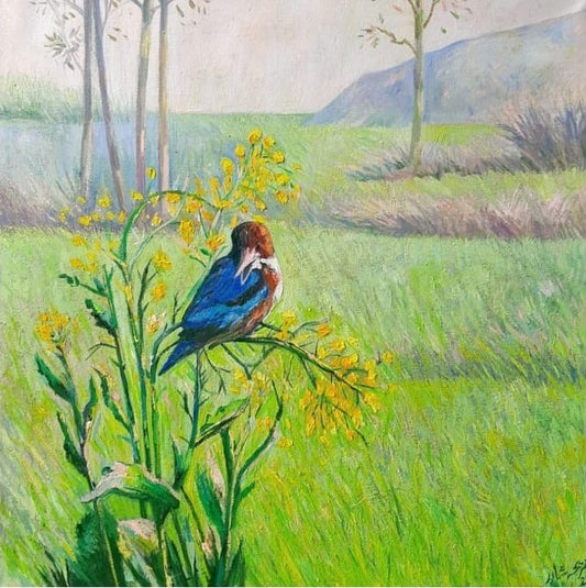 Untitled, landscape Painting by Fareeha Shahid, Oil Canvas, 30 x 30 inches