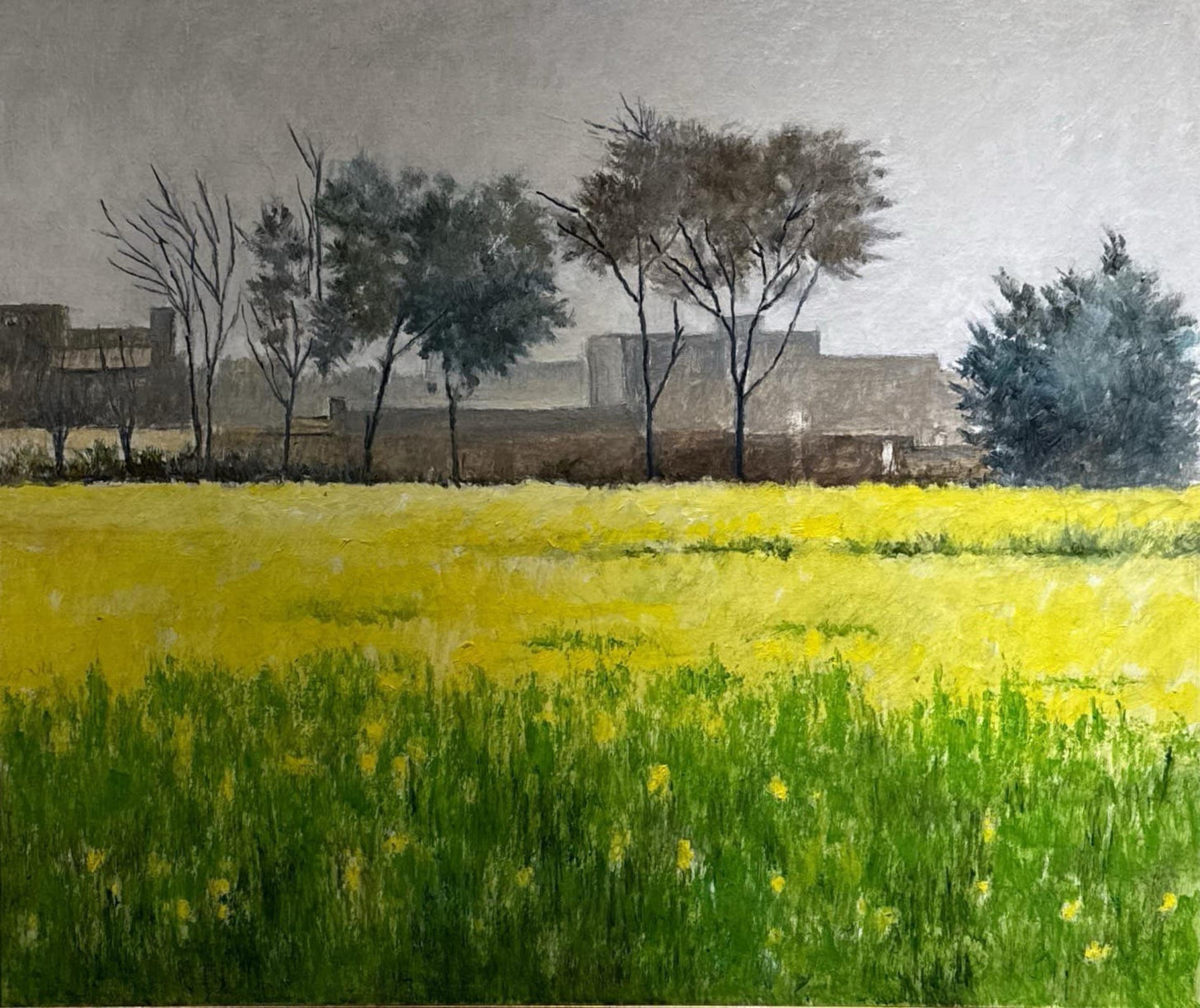 Untitled, Landscape Painting by Nazir Ahmed, Oil on Canvas, 24 x 20 inches