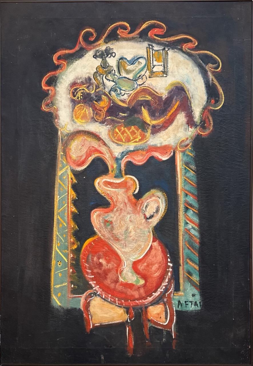 (PRICE ON REQUEST) "Composition", Still Life Painting by Aftab Ahmad - 1971, Oil on Canvas, 24 x 33.5 inches