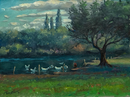 Untitled, Landscape Painting by Mirza Matloob Baig, Oil on Canvas, 13.5 X 11 inches