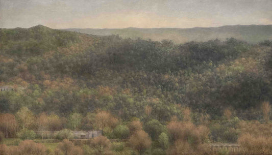 Untitled, Landscape Painting by Shahla Rafi, Oil on Canvas, 35 x 20 inches