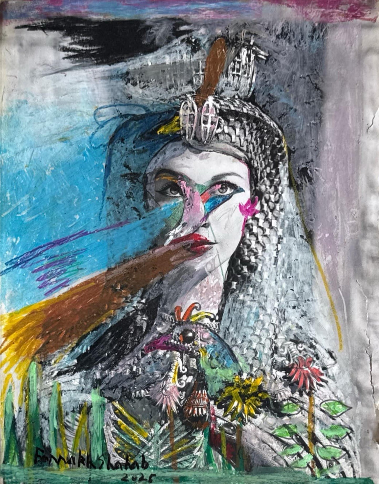 Untitled, Figurative Painting by Farrukh Shahab, Mixed Media on paper, 8.5 x 11.5 inches