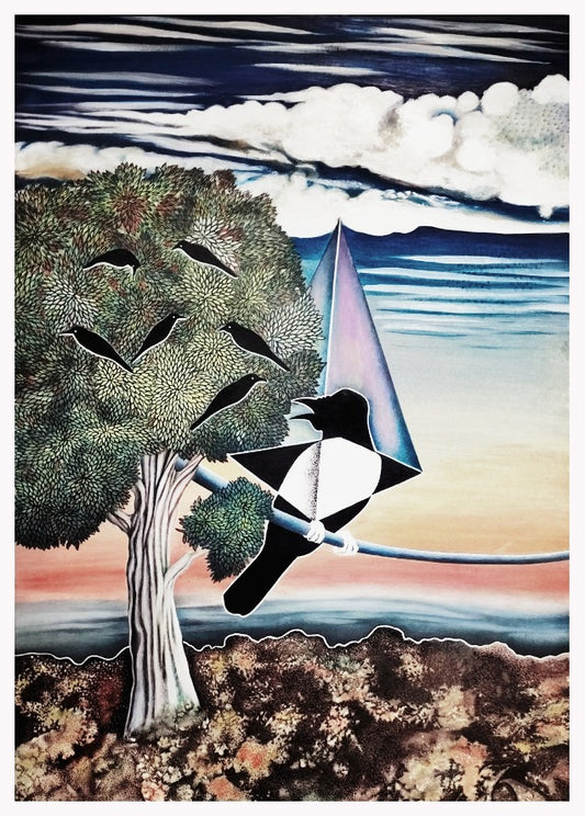 Untitled, Landscape Painting by Mutaib Shah, Acrylic and Gouache on Wasli, 15 x 20 inches