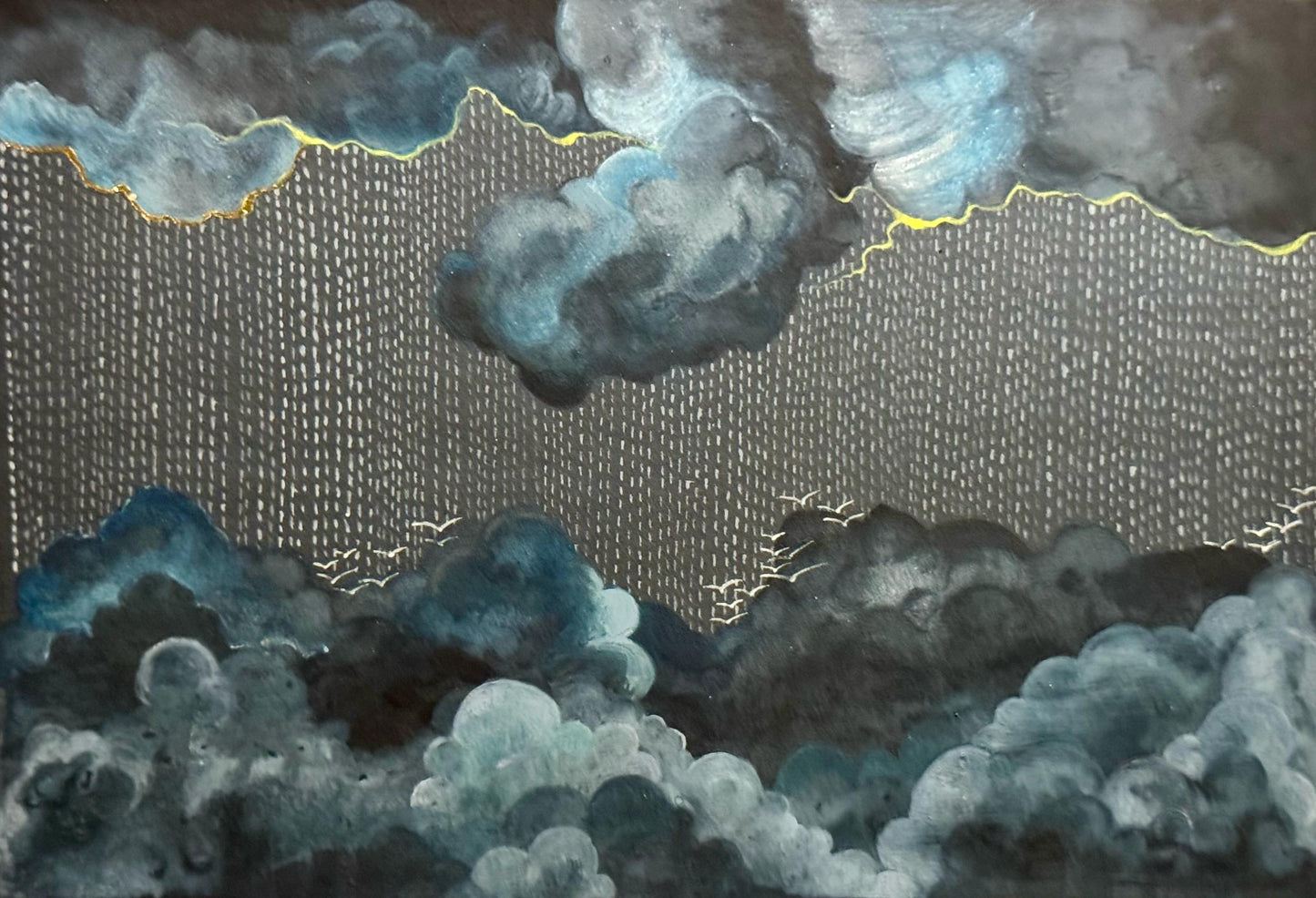 Letting Go, Abstract Painting by Maheen Elahi, Gouache on Wasli, 8 x 5.5 inches