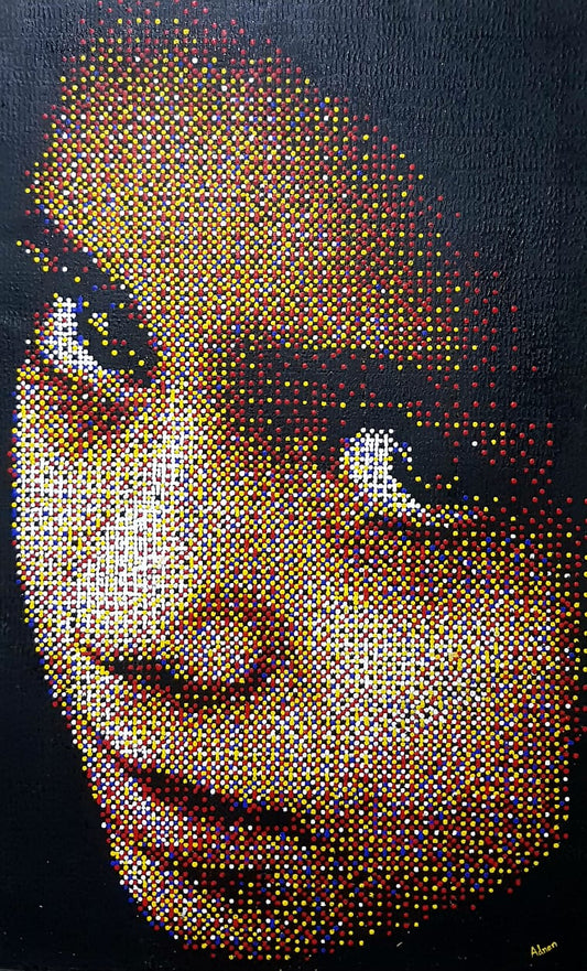 The Eyes Attraction, Portrait Painting by Adnan Khan, Oil on Canvas, 24 x 42 inches
