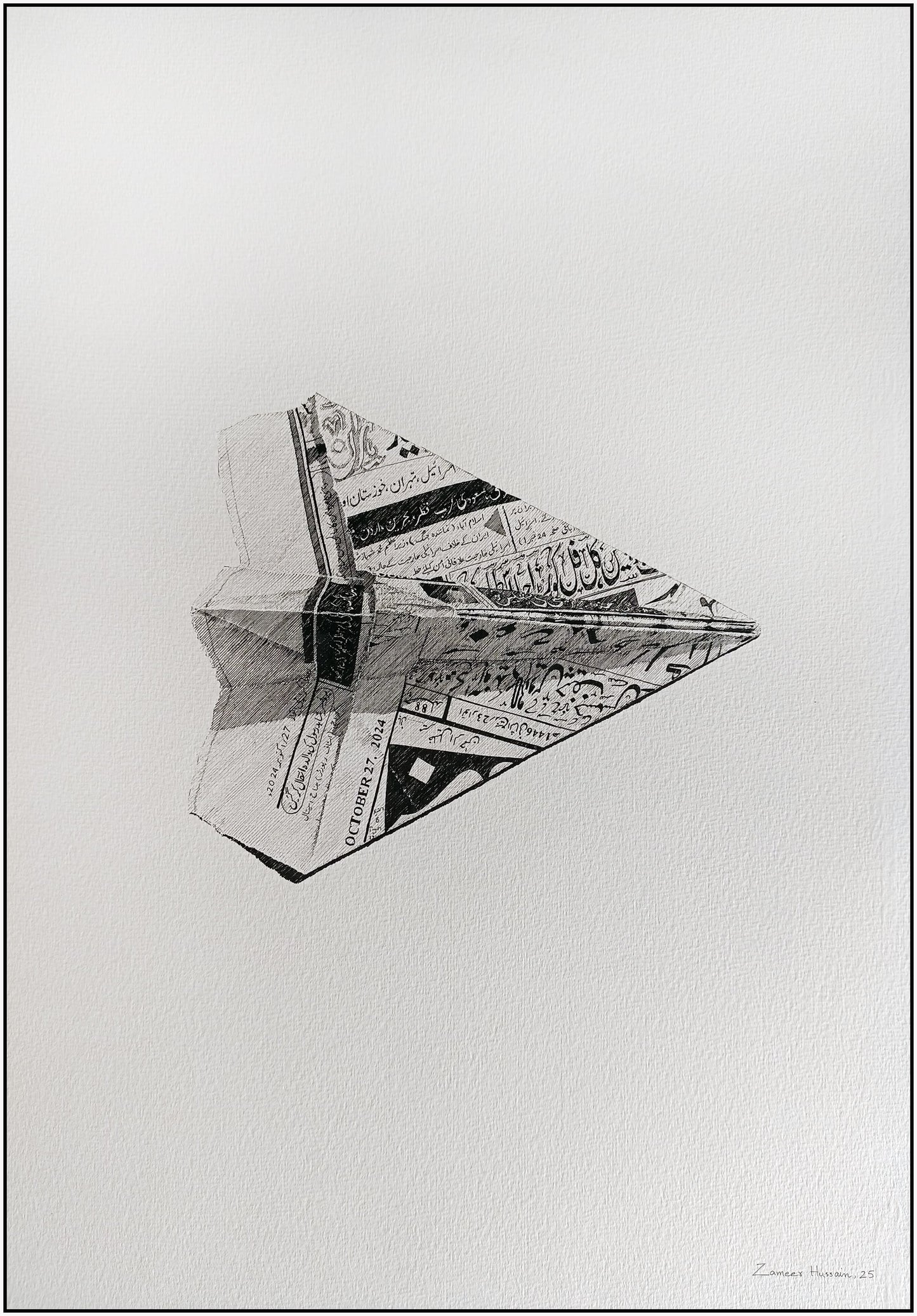 Untitled, Still Life Drawing by Zameer Hussain, Pen on Paper, 14 x 20 inches