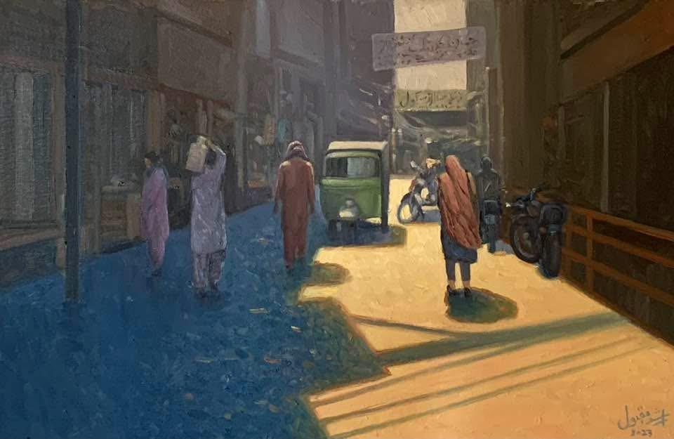 Untitled, Cityscape Painting by Dr. Arshad Maqbool, Oil on Canvas, 18 x 12 inches