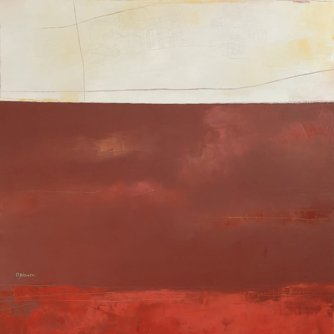 Beneath the surface, Abstract Painting by Abdur Rahman, Oil on Canvas, 36 x 36 inches