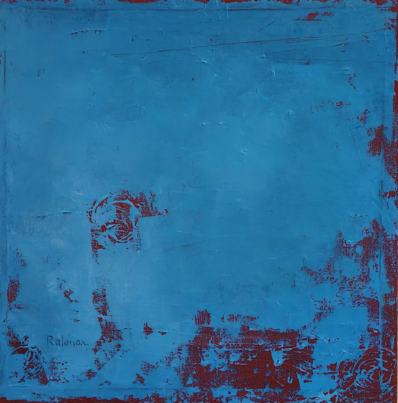 Coerced Secrecy, Abstract Painting by Abdur Rahman, Oil on Canvas, 18 x 18 Inches
