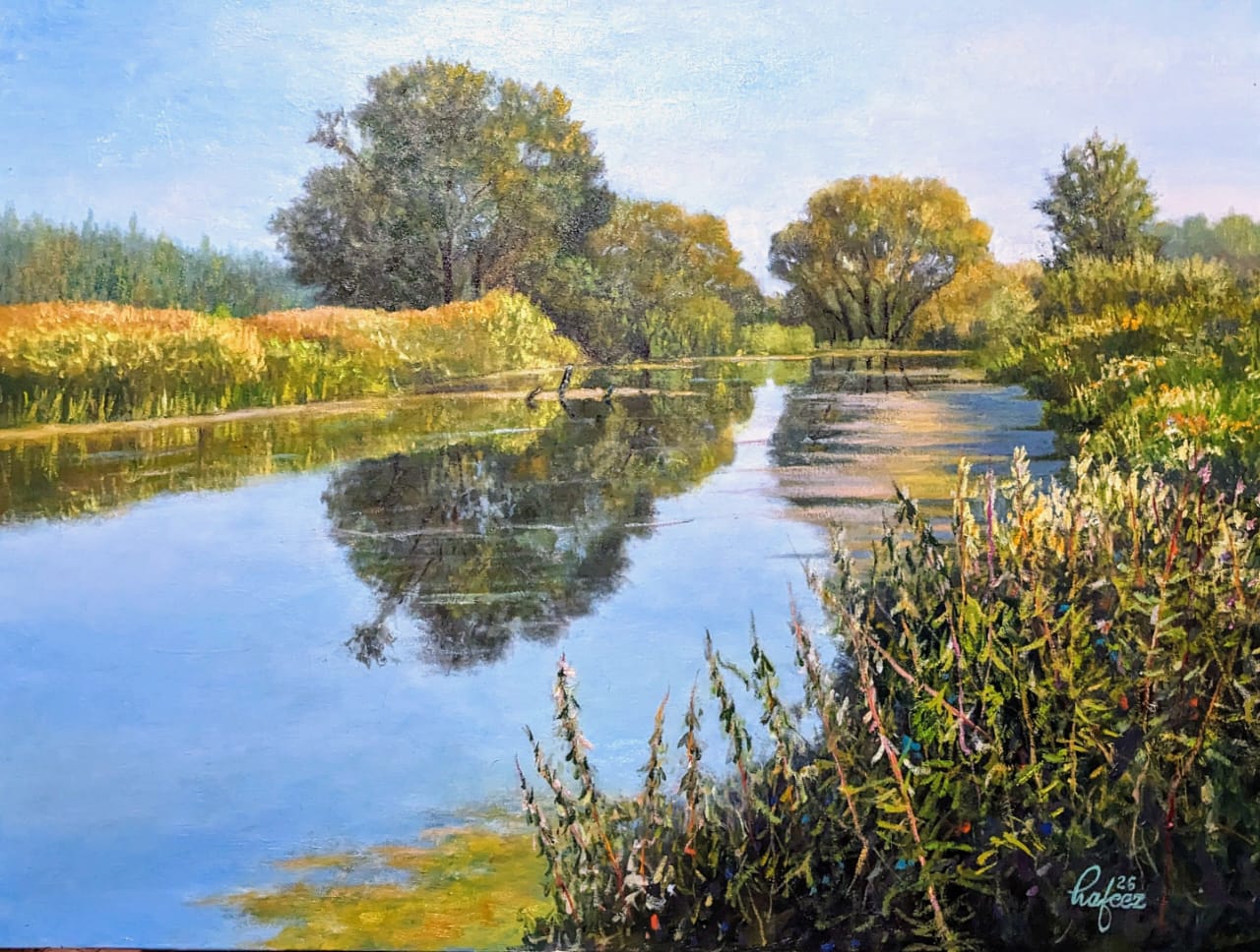 Landscape, Painting by Muhammad Hafeez, Oil on Canvas, 40 x 30 inches