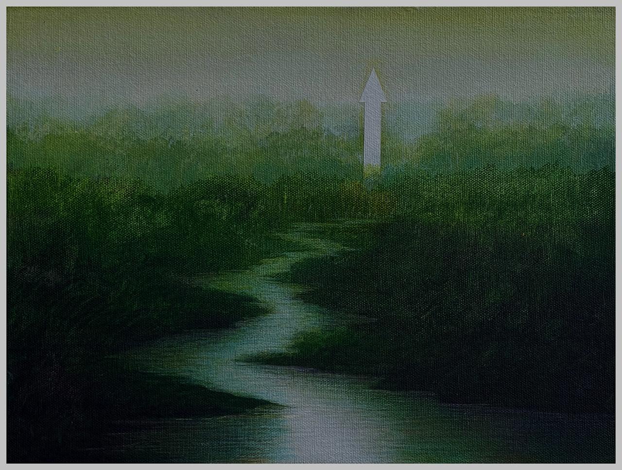 Journey of Transcendence-I, Landscape Painting by R.M. Naeem, Acrylics on Canvas, 12 x 9 Inches