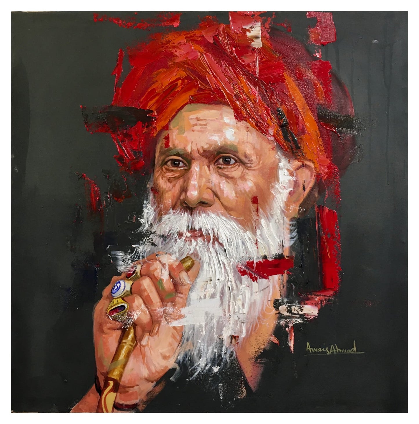 Untitled, Figurative Painting by Awais Ahmed, Oil on Canvas, 25 x 30 inches