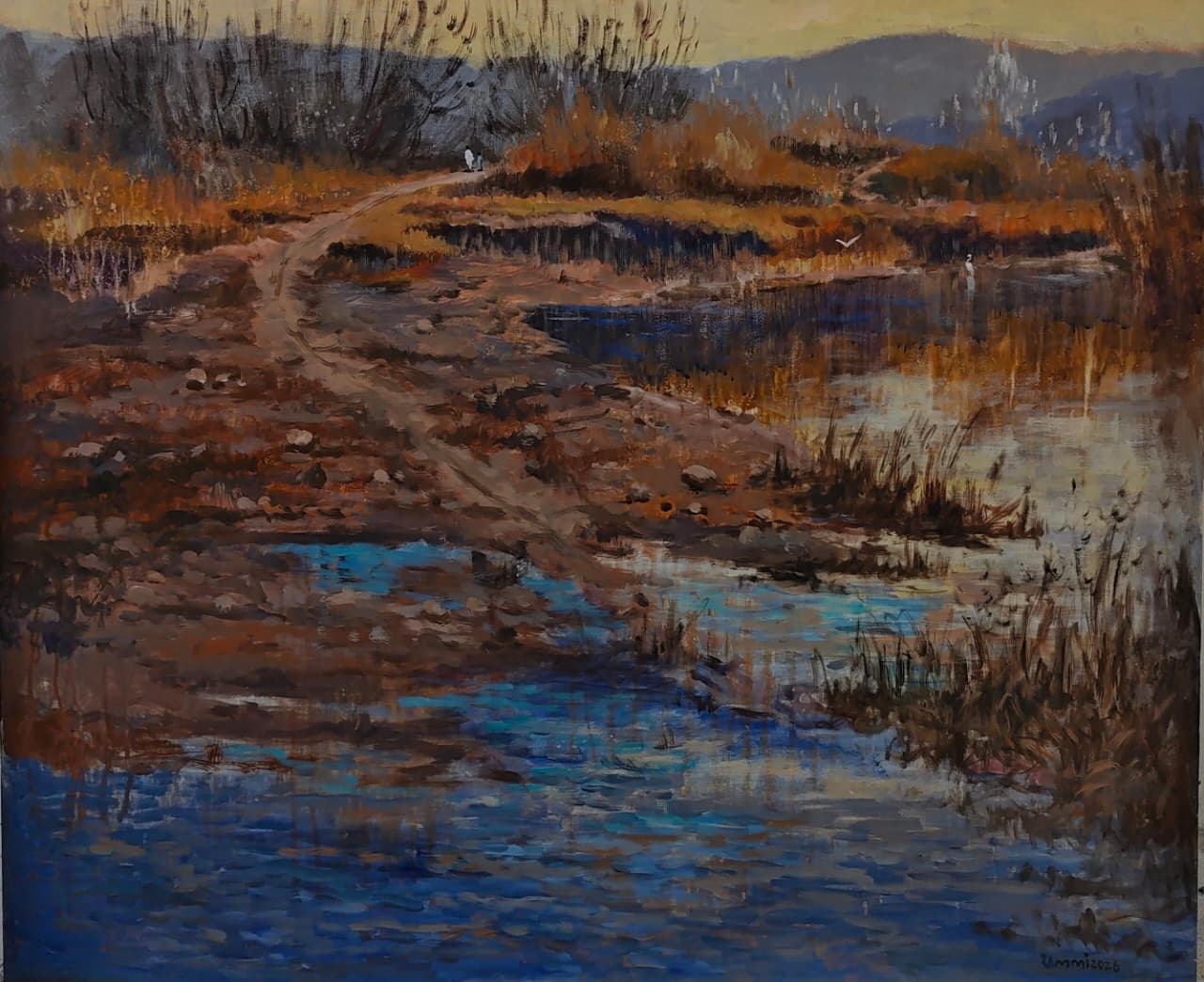 Landscape Painting by Tahir Bilal Ummi, Oil on Canvas, 30 x 36 inches