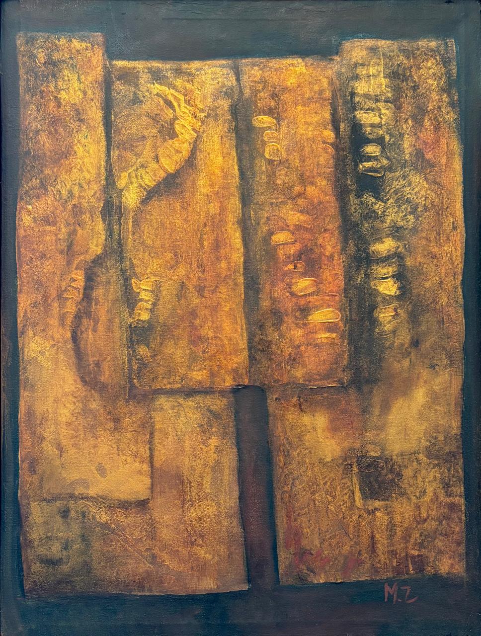 Abstract Painting by Mobina Zuberi, Oil on Canvas, 18 x 24 Inches