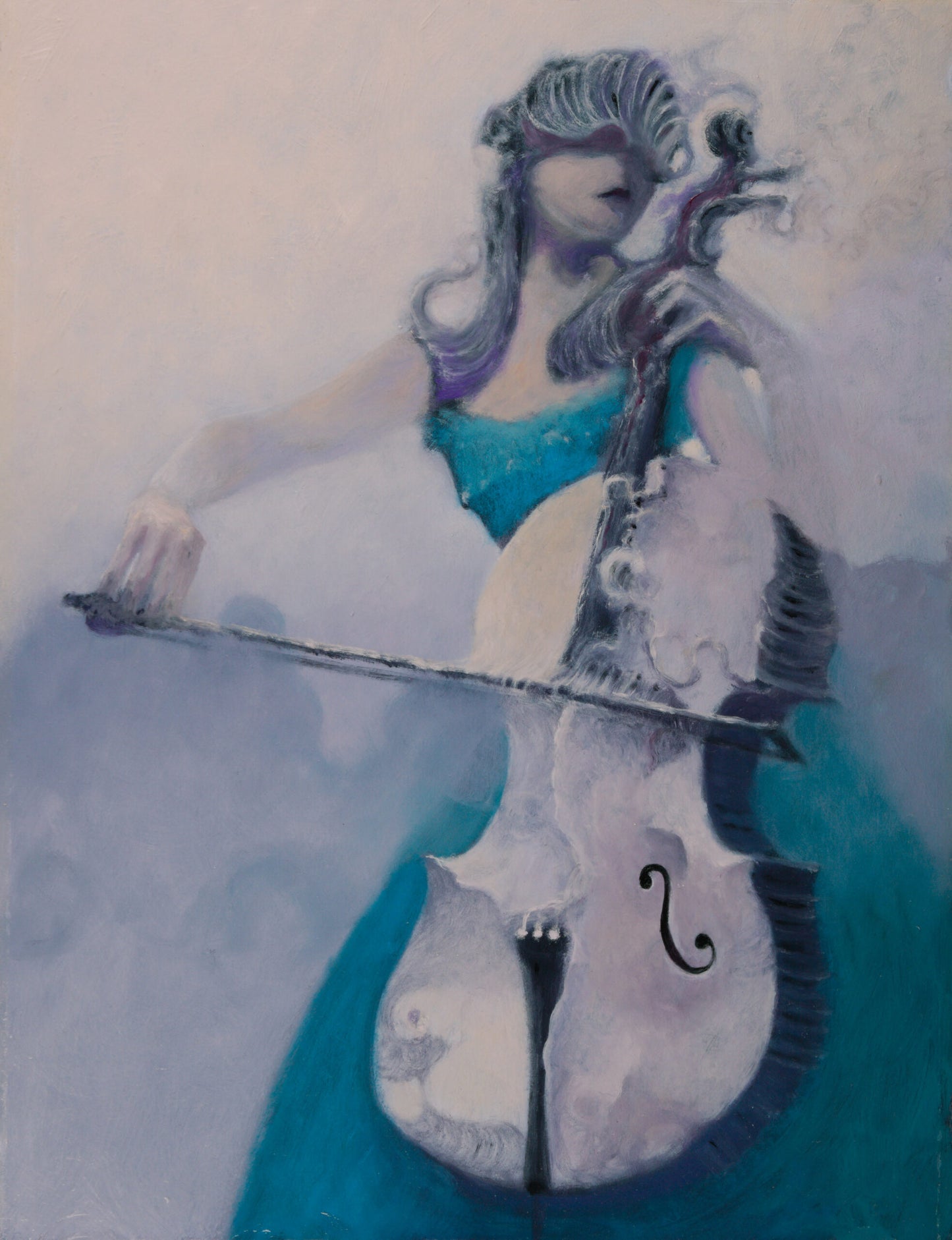 Xenogamy 6, Figurative Painting by Babar Moghal, Acrylic on Board, 10.5 x 14 inches.