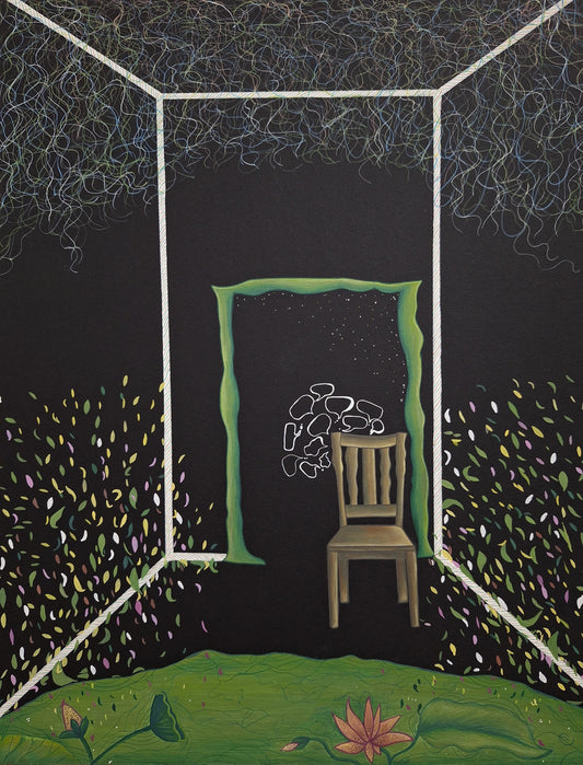 In Between, Painting by Haleema Aziz, Gouache on Wasli, 12 x 14 inches