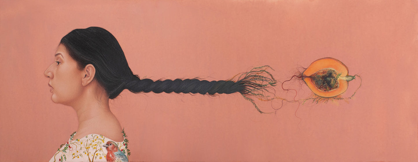 Saffron, Painting by Attiya Usman, Watercolour on Paper, 28.5 x 11.5 inches