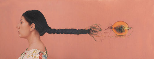 Saffron, Painting by Attiya Usman, Watercolour on Paper, 28.5 x 11.5 inches