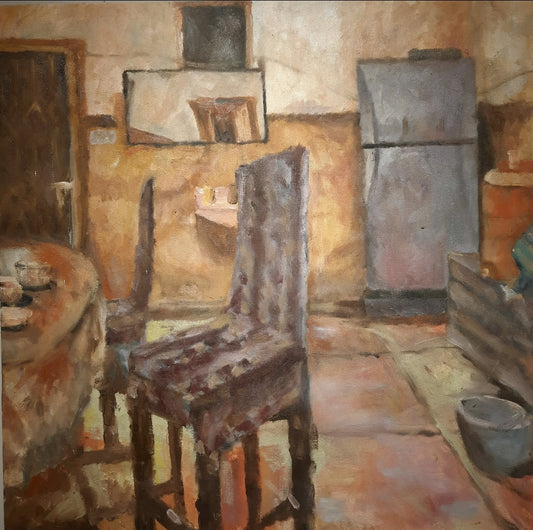 Potrait of Rest, Painting by Ruhab Mahfooz, Mixed Media on Canvas, 36 x 36 inches