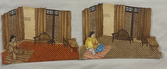 Dopehr Ka Mutala, Painting by Javeria Qadir, Gouache on Wasli, 19 x 7 inches