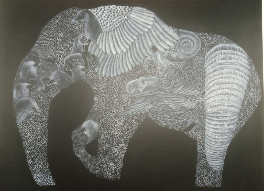 Untitled, Painting by Mubarra Noor Ullah, Mixed Media on Wasli, 30 x 20 inches