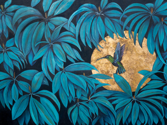 Valley of Wonderment I, Painting by Nazia Akram Zahidi, Mixed Media on Canvas, 48 x 36 inches