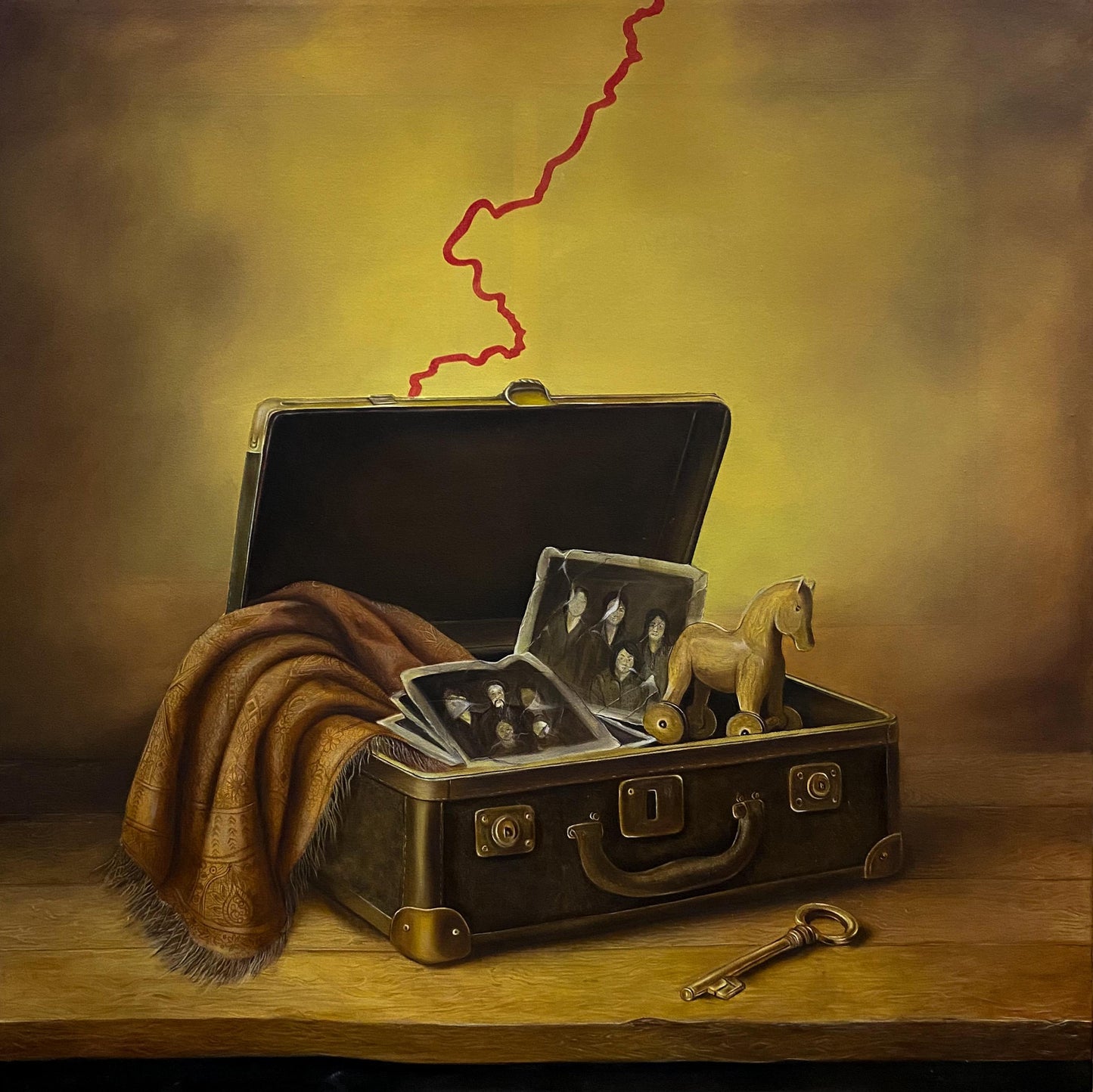 Redcliffe Line, Painting by Fatima Qayyum, Oil on Canvas, 36 x 36 inches