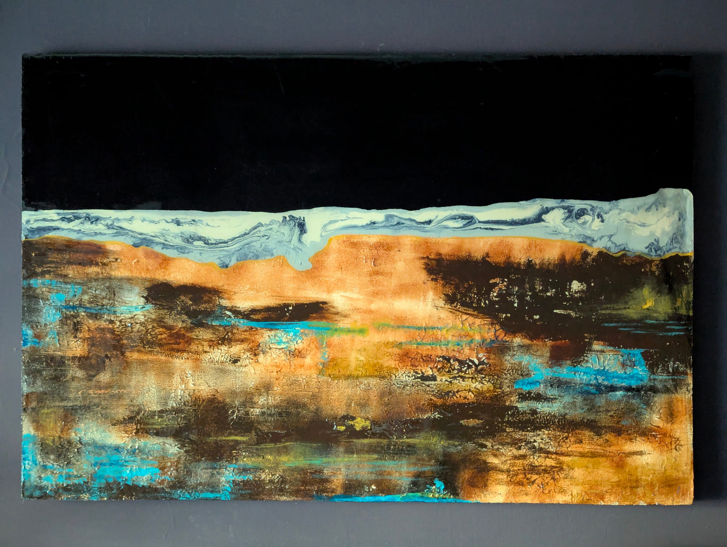Last Breath of The Dying Sun, Painting by Faiezah Shahid, Mixed Media on Board, 36 x 24 inches