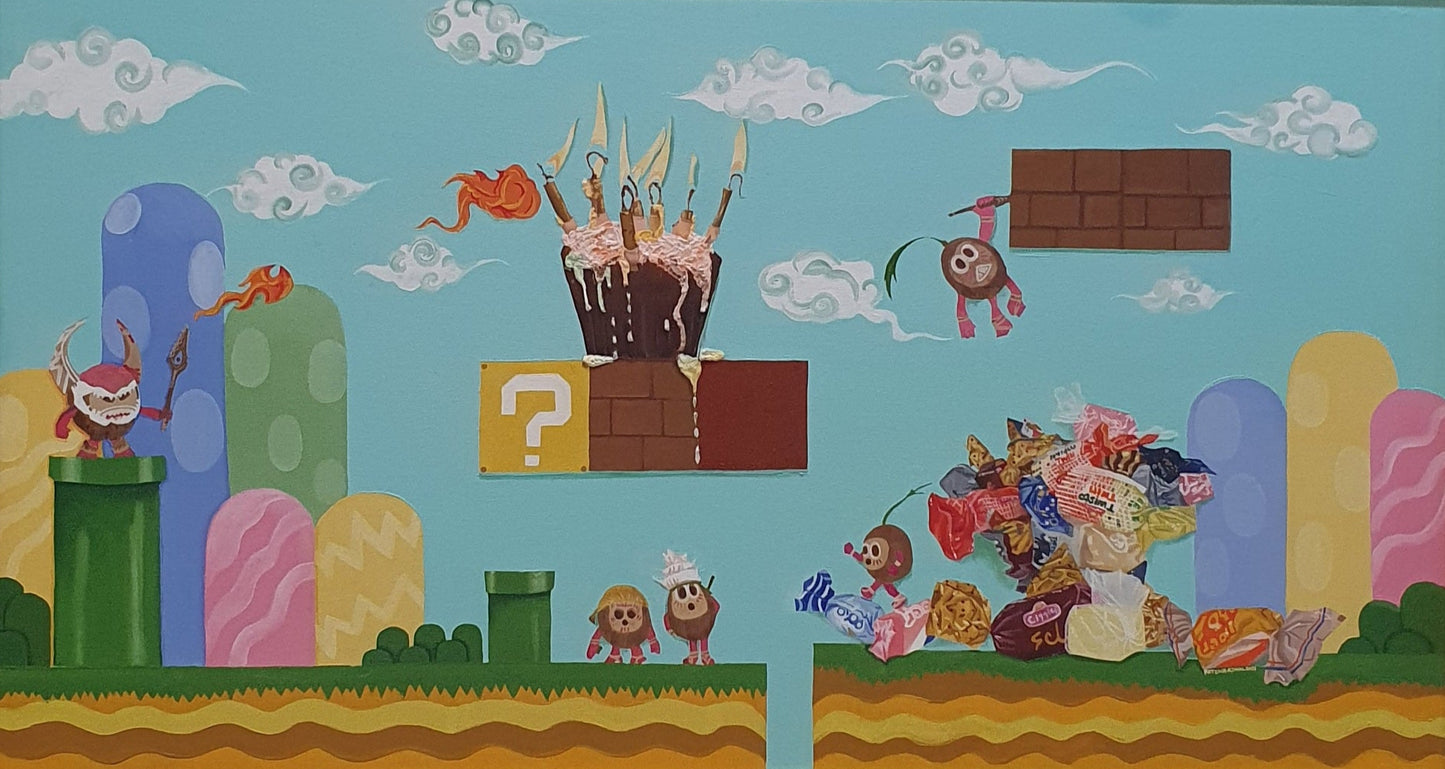 Too Much of Something Is Good for Nothing, Painting by Fatima Ajmal, Mixed Media on Canvas, 54 x 30 inches