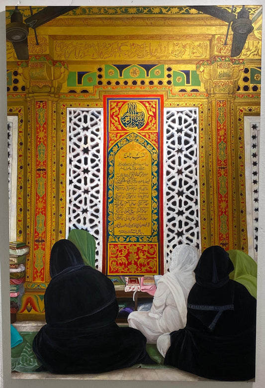 Istaghraaq, Painting by Hajira Ahmad, Acrylic on Canvas, 48 x 72 inches
