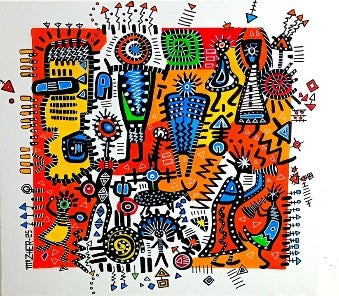 Untitled, Abstract Painting by Mazher Qureshi, Acrylic on Canvas, 30 x 30 inches inches