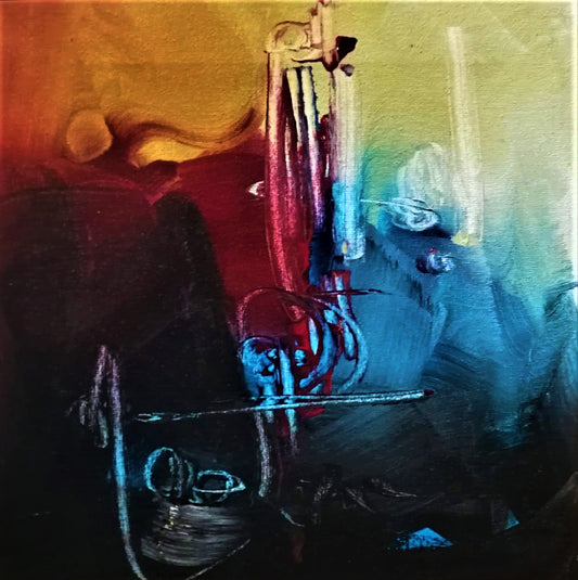 Untitled, Calligraphy by Riaz Rafi, Oil on Canva, 14 x 14 inches