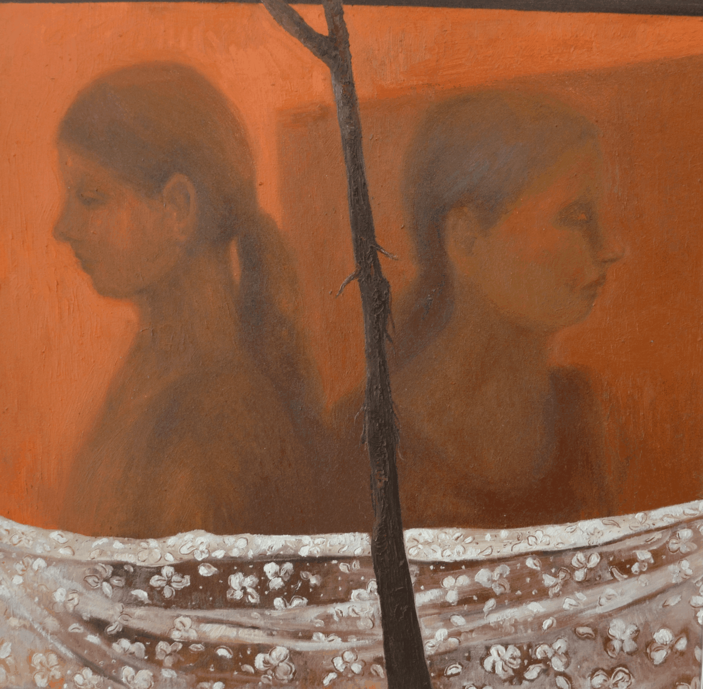 "Untitled", Portriat Painting by Sadaf Naeem, Oil on Canvas, 24 x 24 inches.