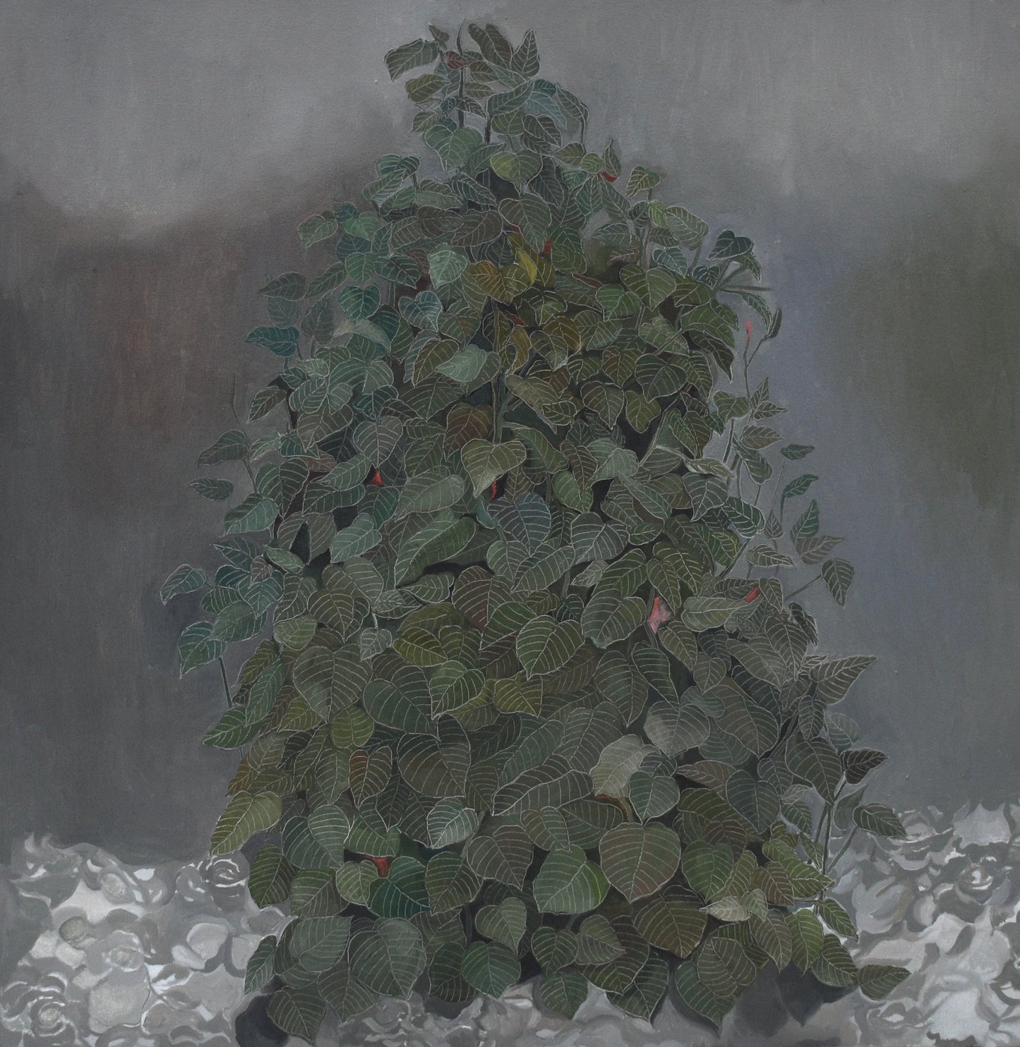 What Remains Green, Painting by Sadaf Naeem, Oil on Canvas, 24 x 24 Inches