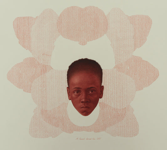 Mirror Silhouette 39, Figurative Painting by Jawad Ahmed Jan, Gouache & Archival Pen on Paper, 24 x 22.5 inches