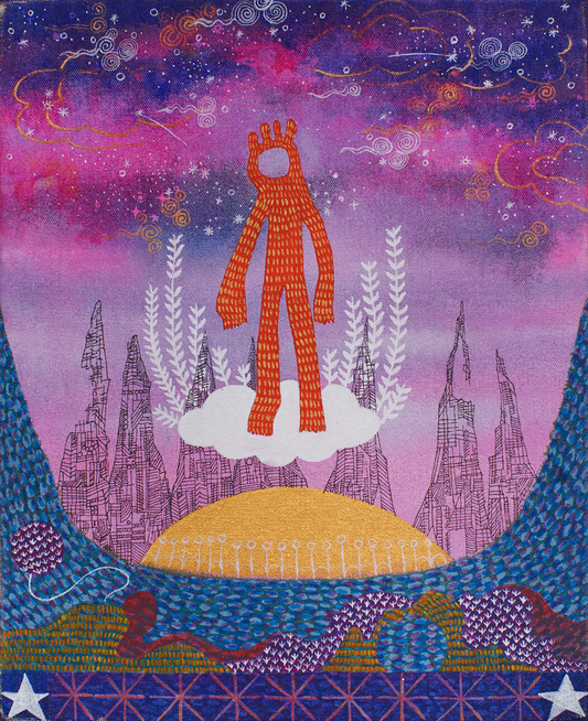 After the Pilgrimage, Abstract Painting by Imran Mughal, Acrylic on Canvas, 8 x 10 inches