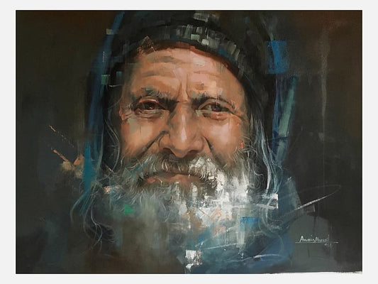 Figurative Painting by Awais Ahmed, Oil on Canvas, 24 x 18 Inches