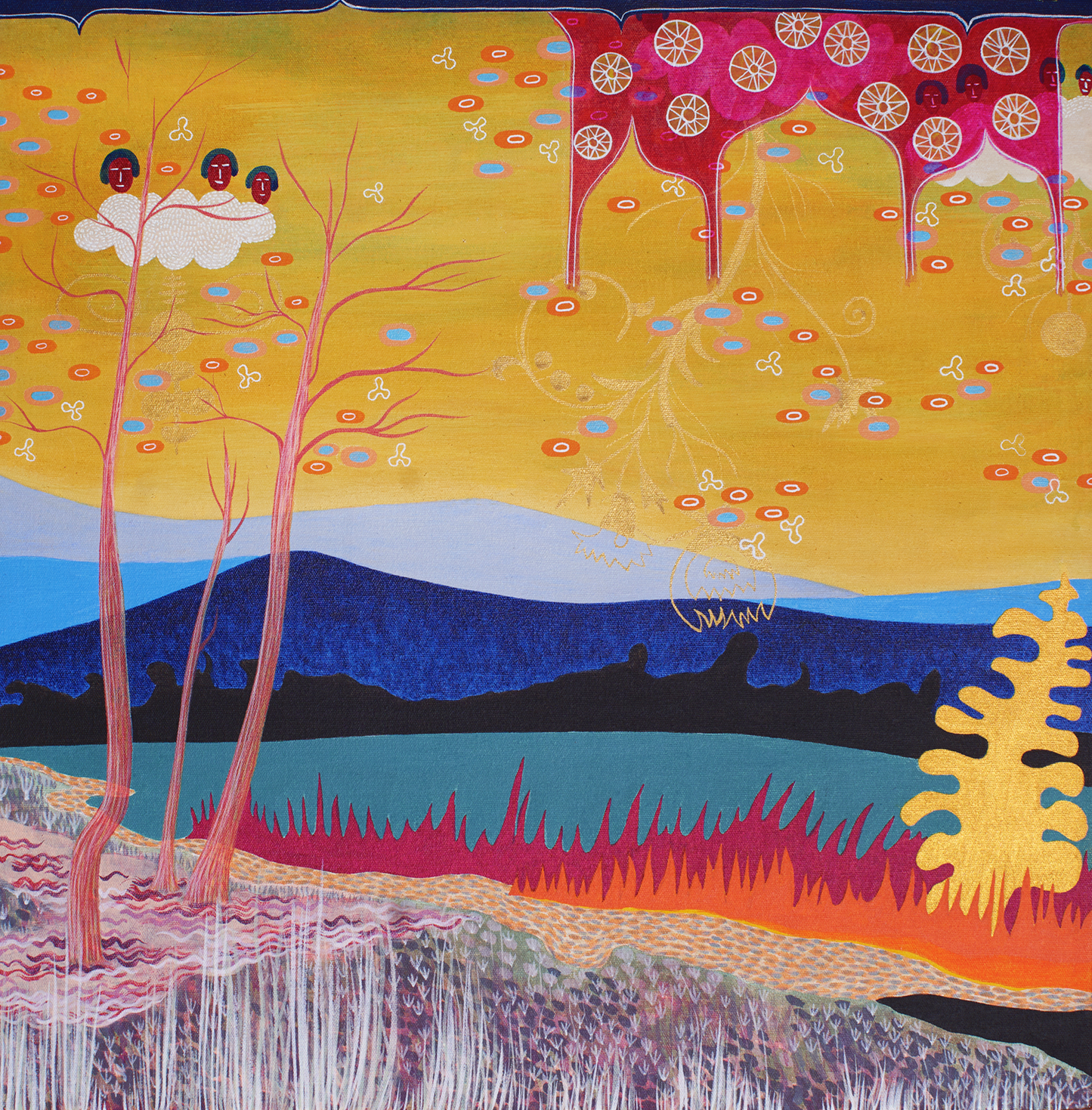 Come Away with Me, Abstract Painting by Imran Mughal, Acrylic on Canvas, 18 x 18 inches