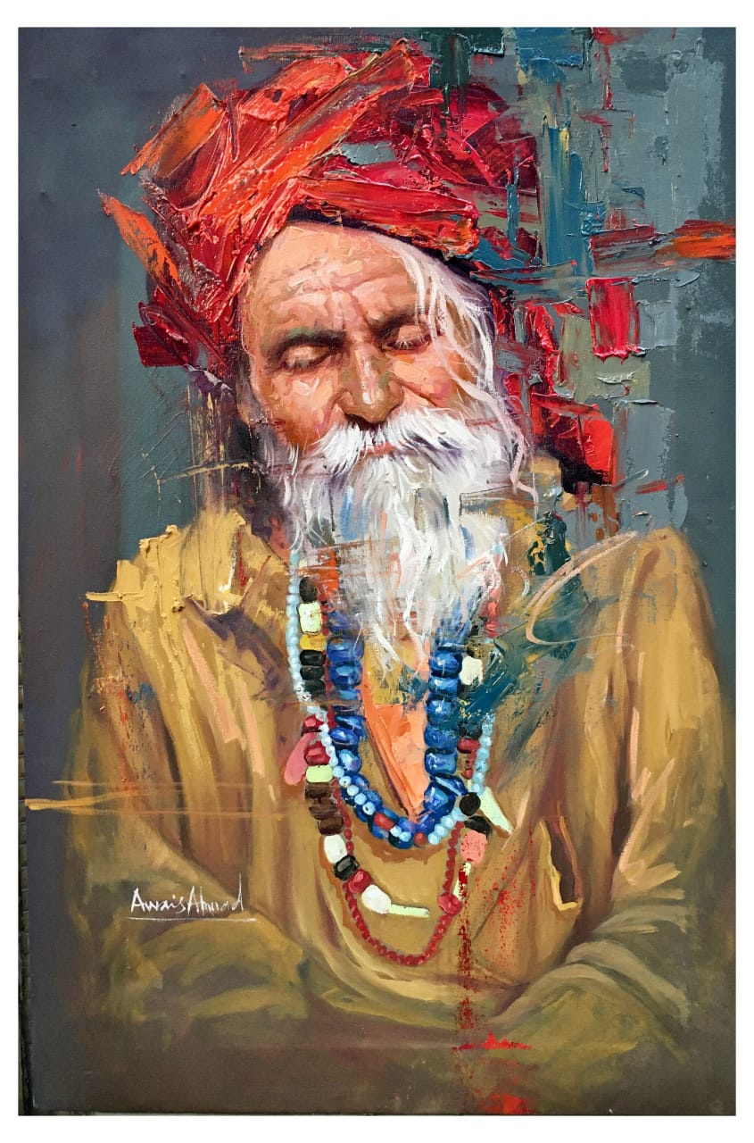 Figurative Painting by Awais Ahmed, Oil on Canvas, 20 x 30 Inches