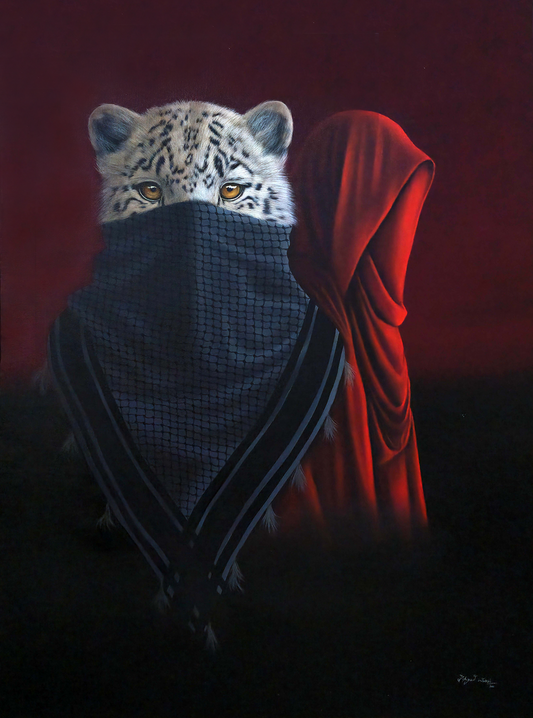 Instinct In Silence, Figurative Painting by Behzad Ahmed Warsi, Oil on Canvas, 30 x 40 inches