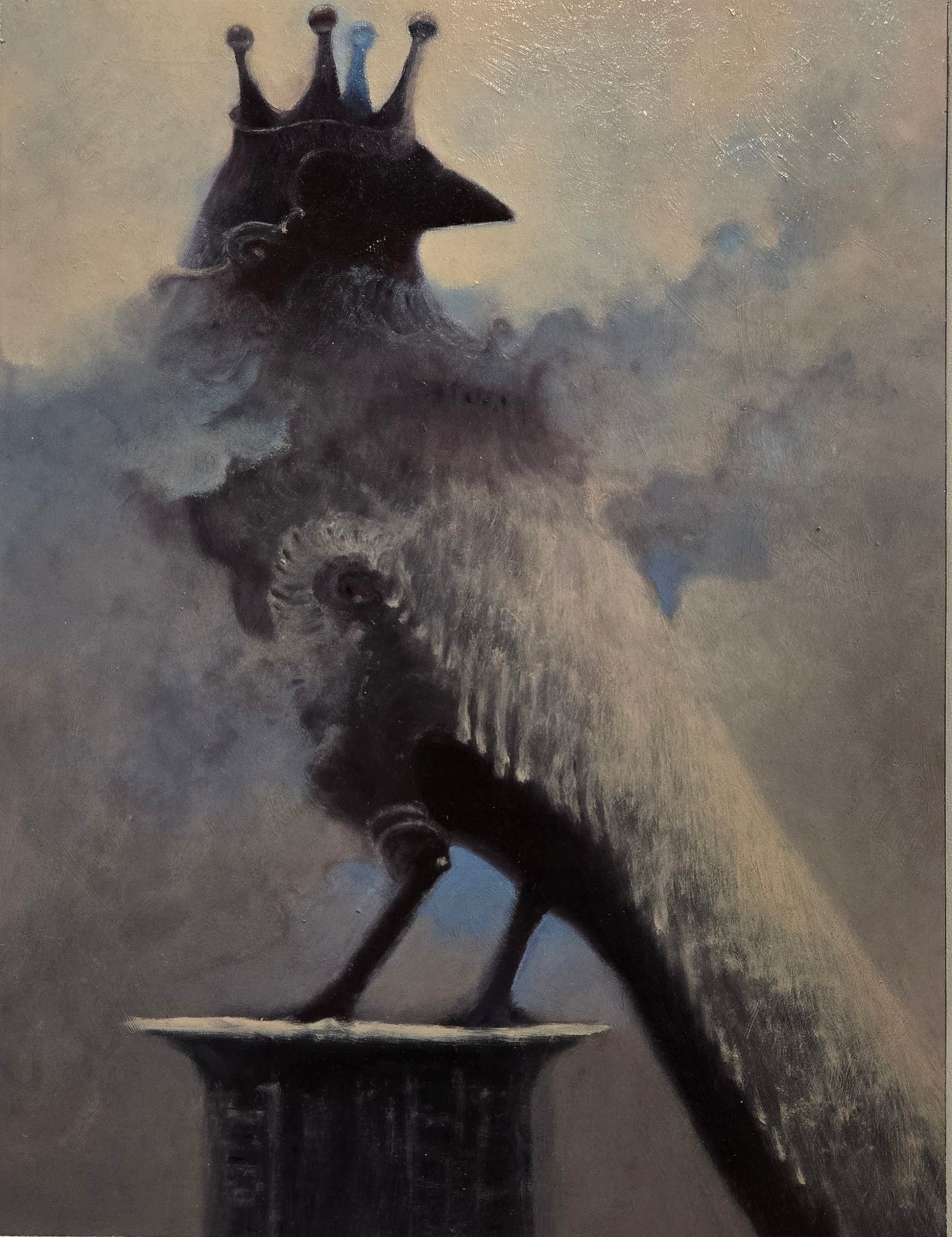 Crown, Figurative Painting by Babar Moghal, Acrylic on Board, 13.2 x 16.7 inches