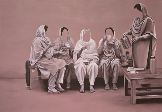 Untitled, Figurative Painting by Zukhruf Farooq, Oil on Canvas, 24 x 17.5 inches