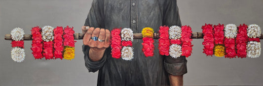Untitled, Painting by Asif Hussain, Oil on Canvas, 15 x 47 inches