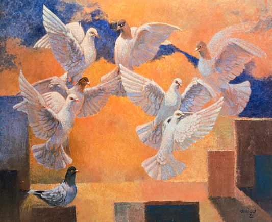 Untitled, Painting by Amjad Hussain, Acrylic on Canvas, 36 x 30 inches