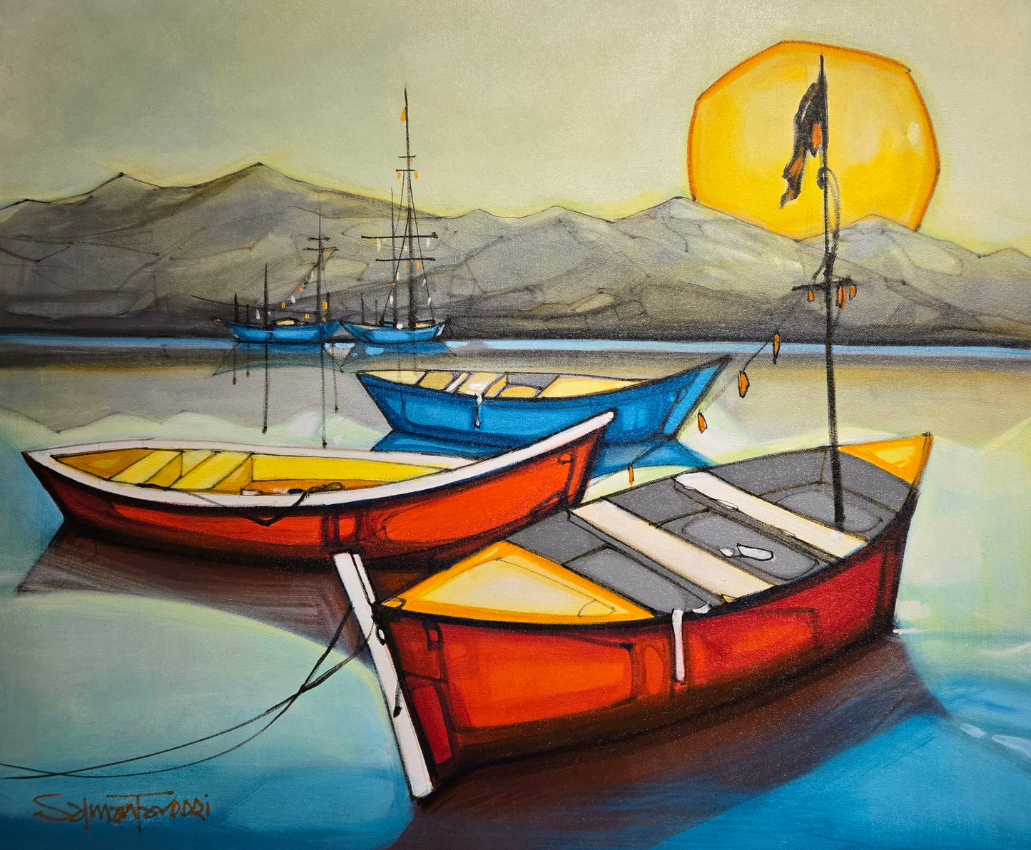 Untitled, Cityscape Painting by Salman Farooqi, Acrylic on Canvas, 36 x 30 inches